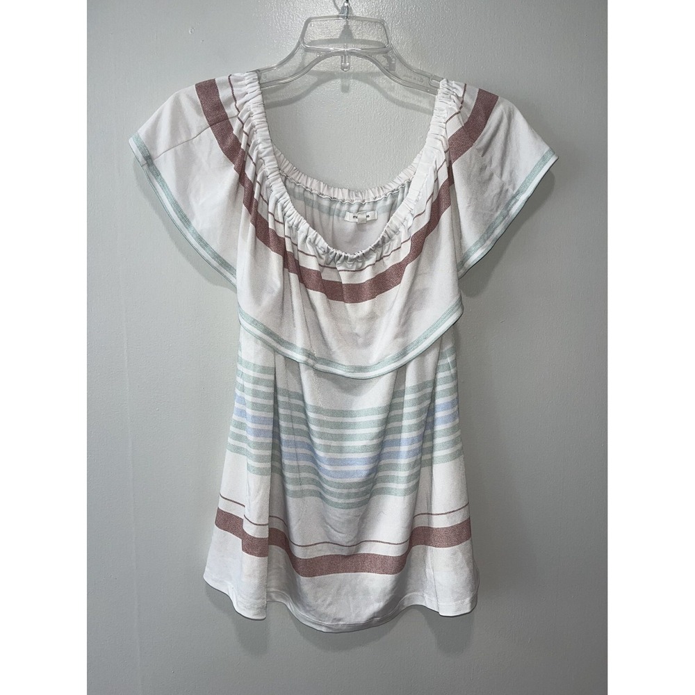 Maurices‎ Women's Top, Medium, White, Blue & Red Accents